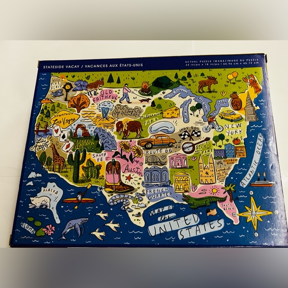 New “Amber Day Stateside Vaca” Map of the US Puzzle 24” x 18” 500 Pieces - Picture 16 of 16
